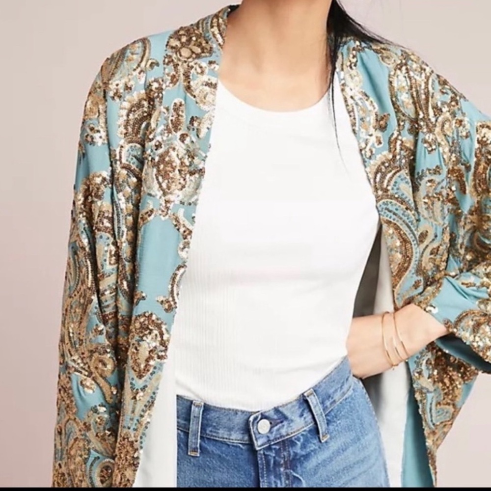 Anthropologie’s Ettiwana short kimono, never worn. Size XS/S. - Picture 2 of 6